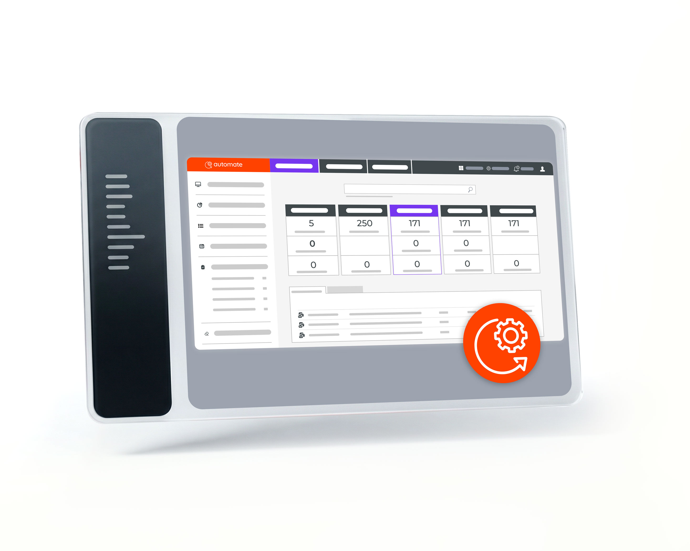 ai generated mock up of impress software interface showing symbols for Impress Automate, Impress Distribute, Impress Invoice and Dispatch