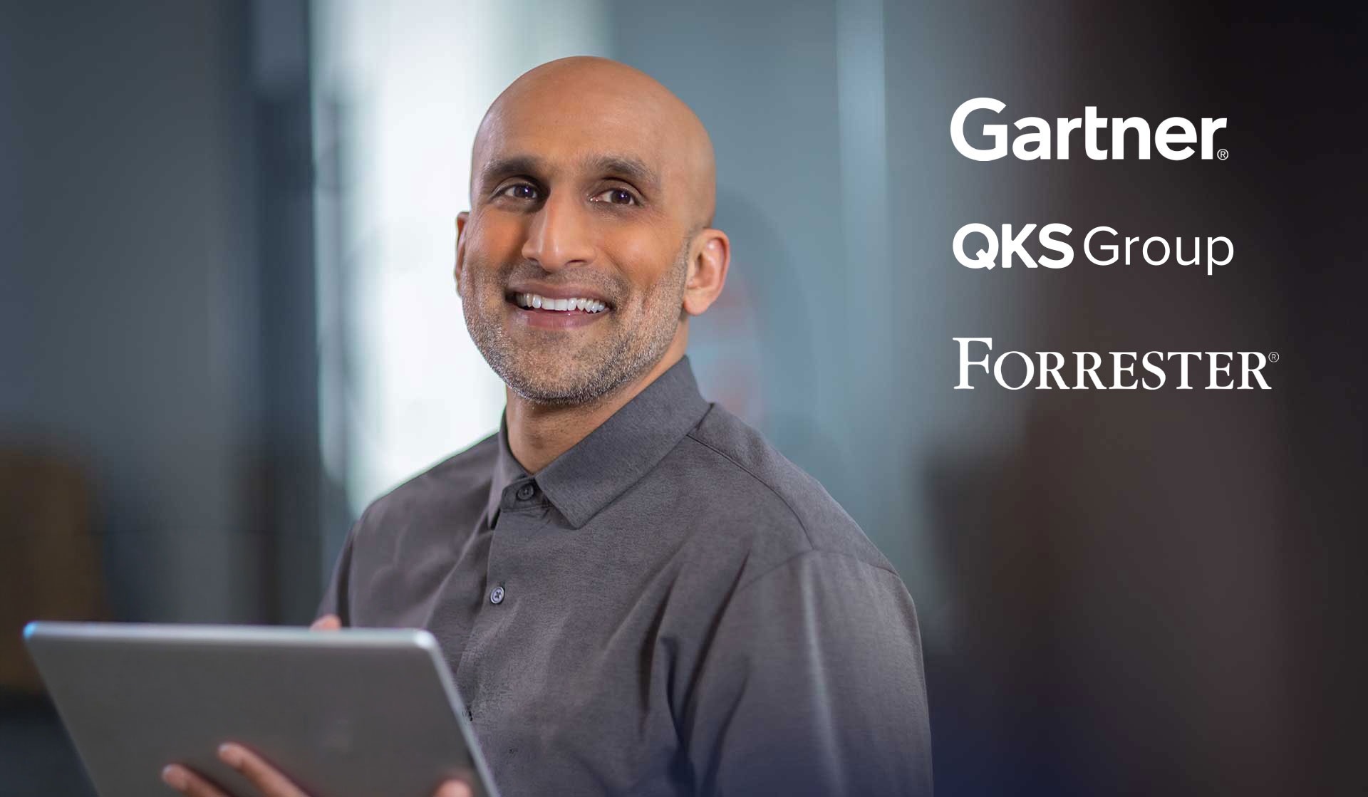 Businessman with tablet