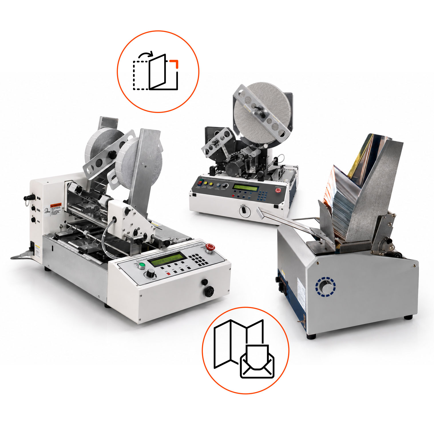 image showing inserter and tabbers for mail preparation