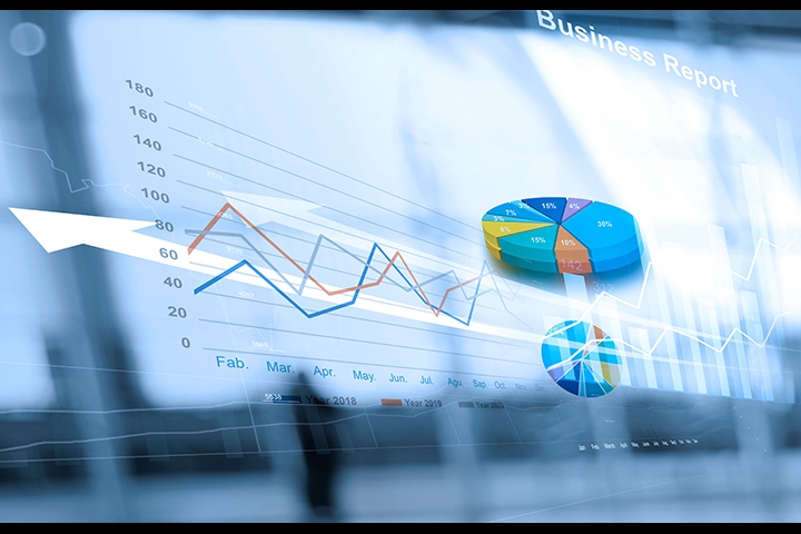 Graphs and charts on an interactive platform