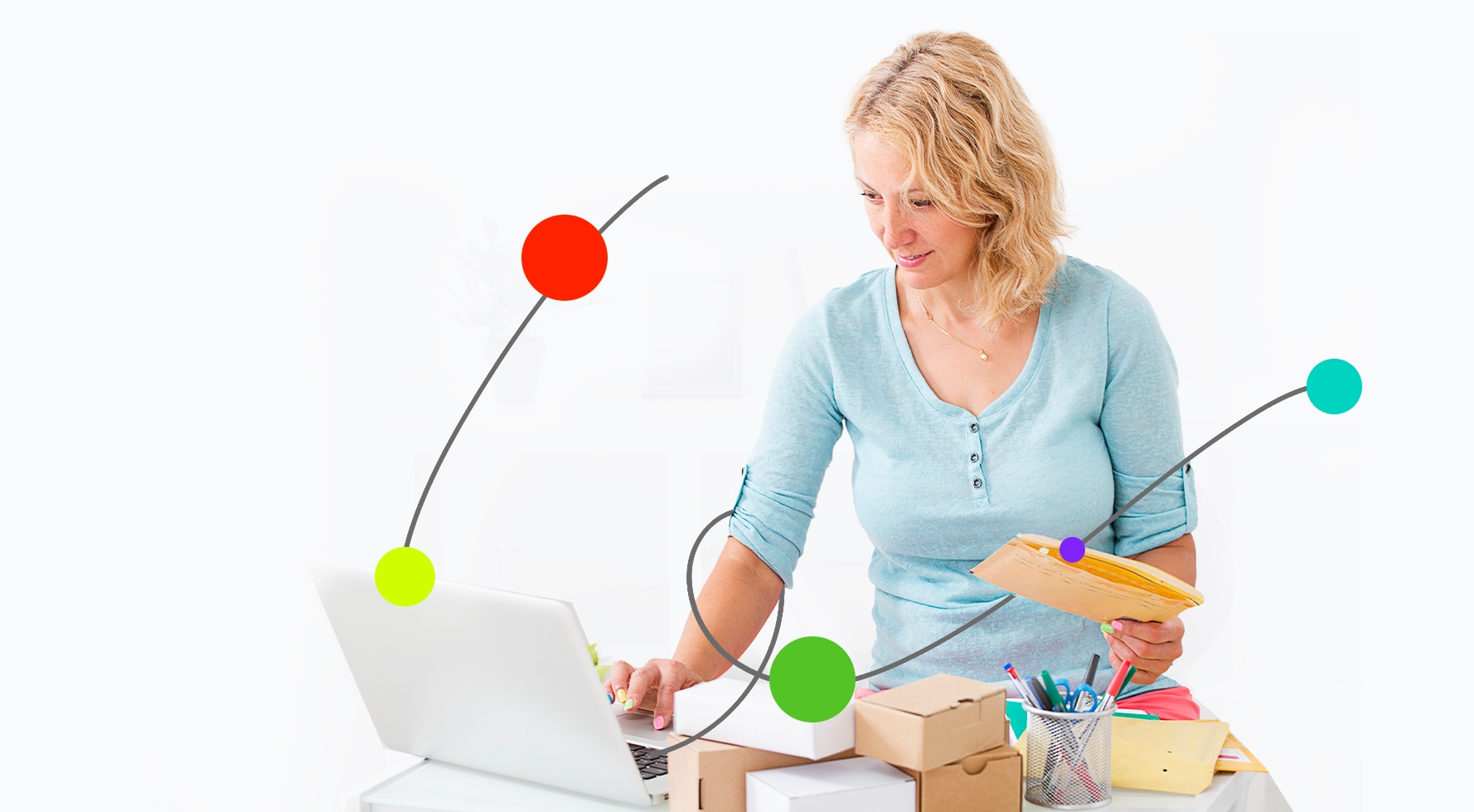 woman shipping with impress