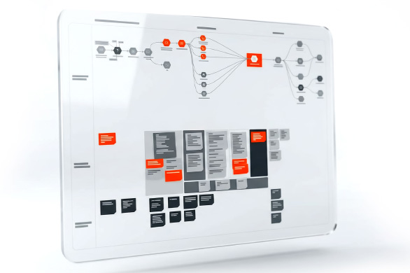 Customer-Journey-Mapping Floating Glass UI Screen