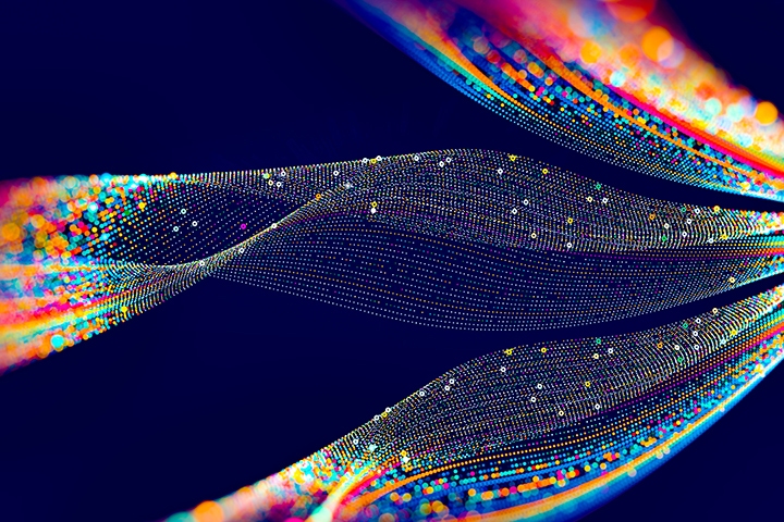 Abstract technological background in vibrant colors with blur