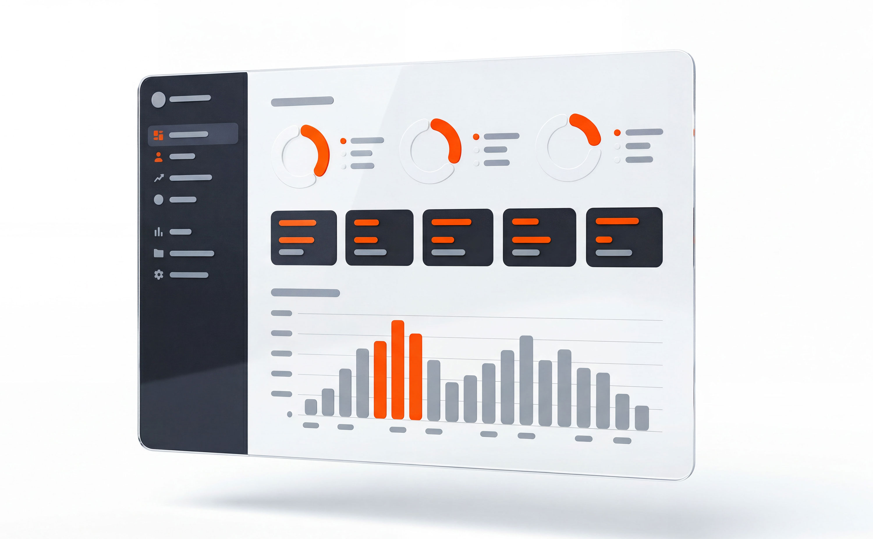 Accounts Payable Dashboard-floating glass UI screen
