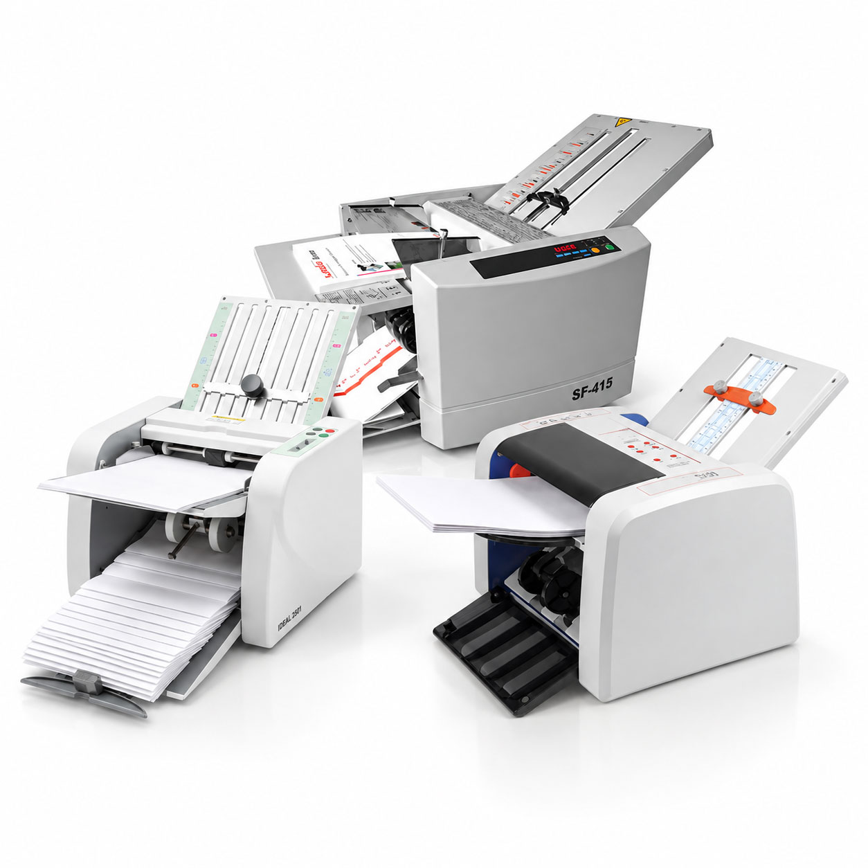 Produktabbildung der PF-60 Papierzuführung, des TA-30 und des AS-CSD3.