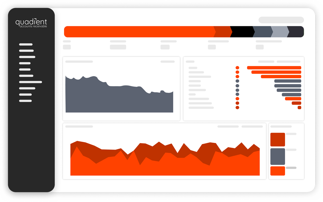 Accounts receivable dashboard showing receivables performance and cash-flow information.
