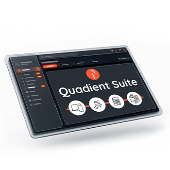 ai generated image of Quadient Suite showing icons for communications, payments, invoicing and automation