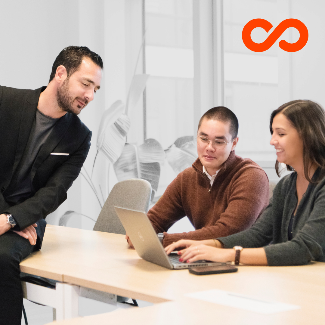 A candid collage of diverse Quadient employees across offices, hybrid settings and team moments.