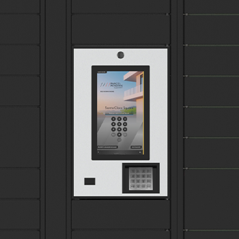 close up image of smart locker touch screen panel