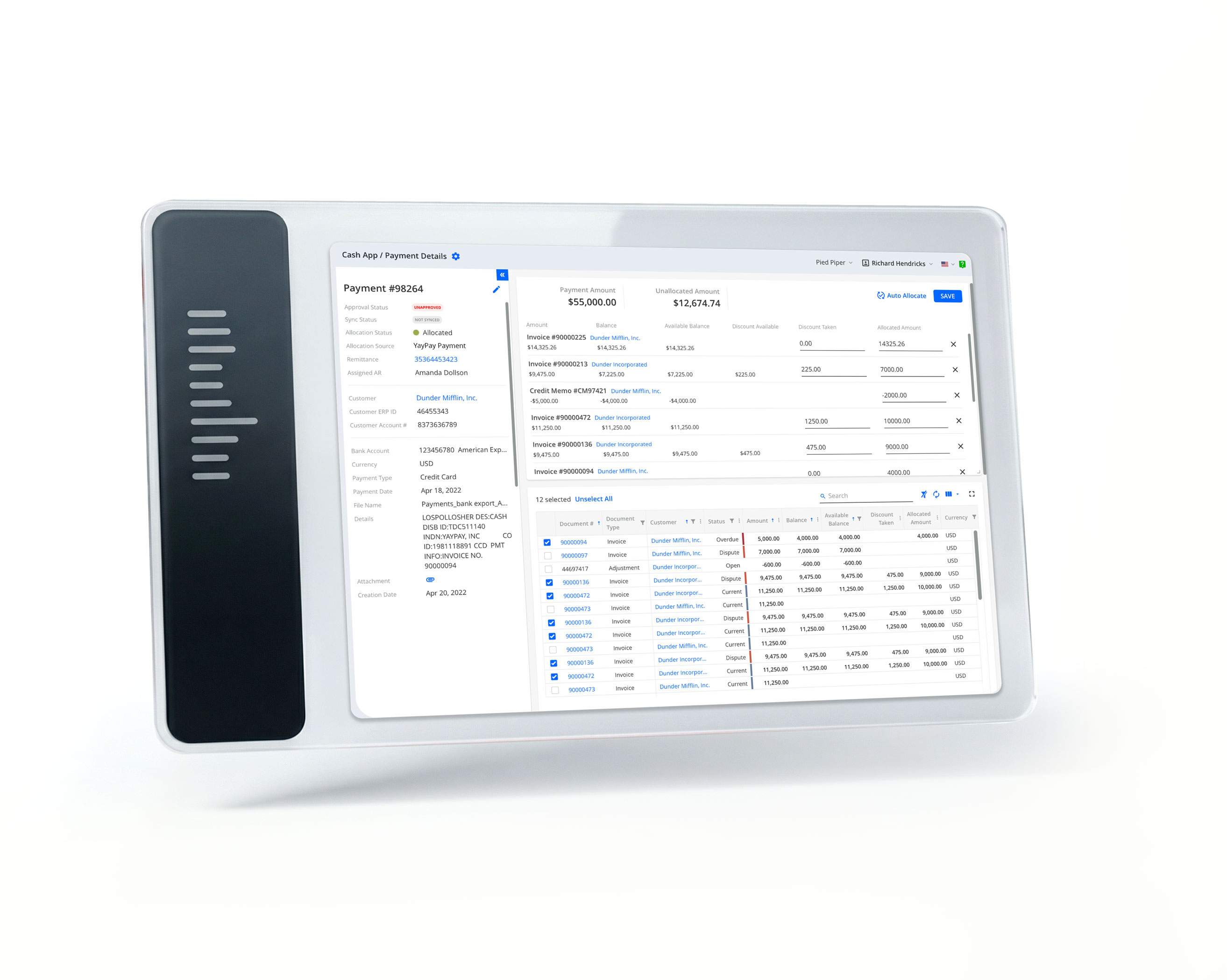 UI image of Cash dashboard for Accounts Payable and Accounts Receivables