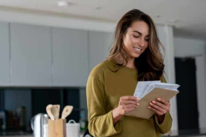 Woman reading mail
