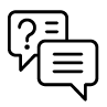 icon showing two speech bubbles