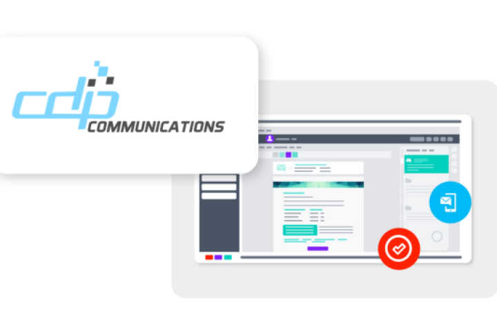 cdp communications logo and screen