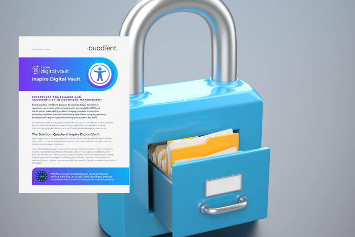 Blue padlock with an open compartment holding a folder, placed in front of a blurred security verification interface, representing secure file protection or account security.