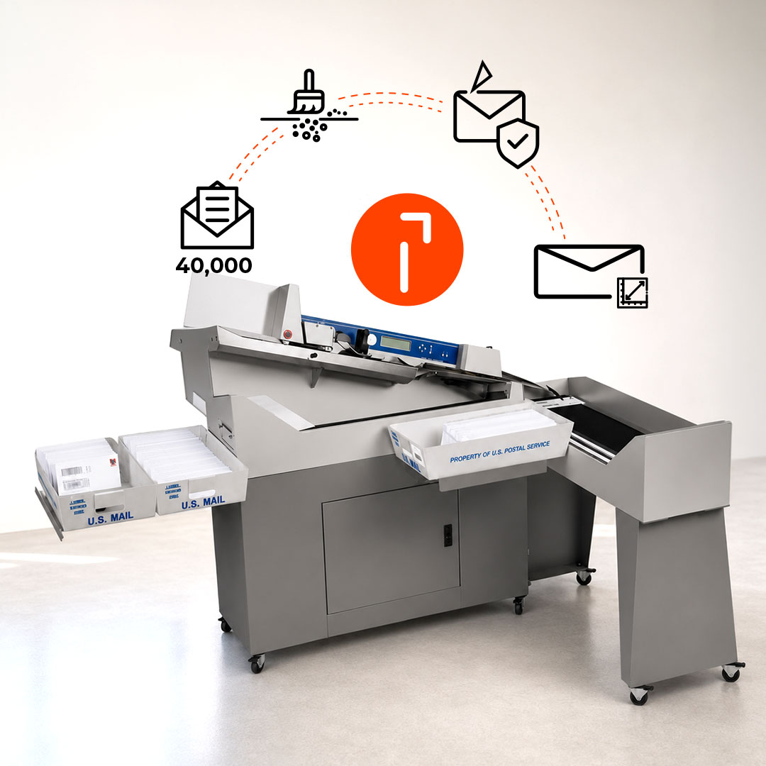 iM 306 feature image with icons that explain its best features, speed, efficiency, clenliness and envelope dimensions