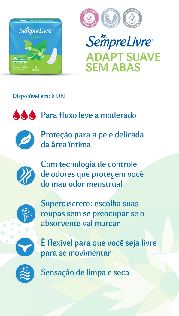 SEMPRE LIVRE® ADAPT® SUAVE SEM ABAS - Image 1 - semprelivre.com.br - pt-BR