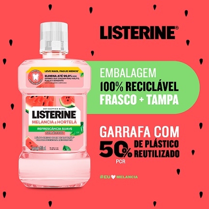 LISTERINE® MELANCIA E HORTELÃ Refrescância Suave Sem Álcool