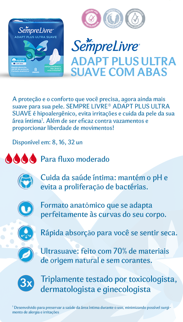 SEMPRE LIVRE® ADAPT PLUS SUAVE COM ABAS - Image 1 - semprelivre.com.br - pt-BR