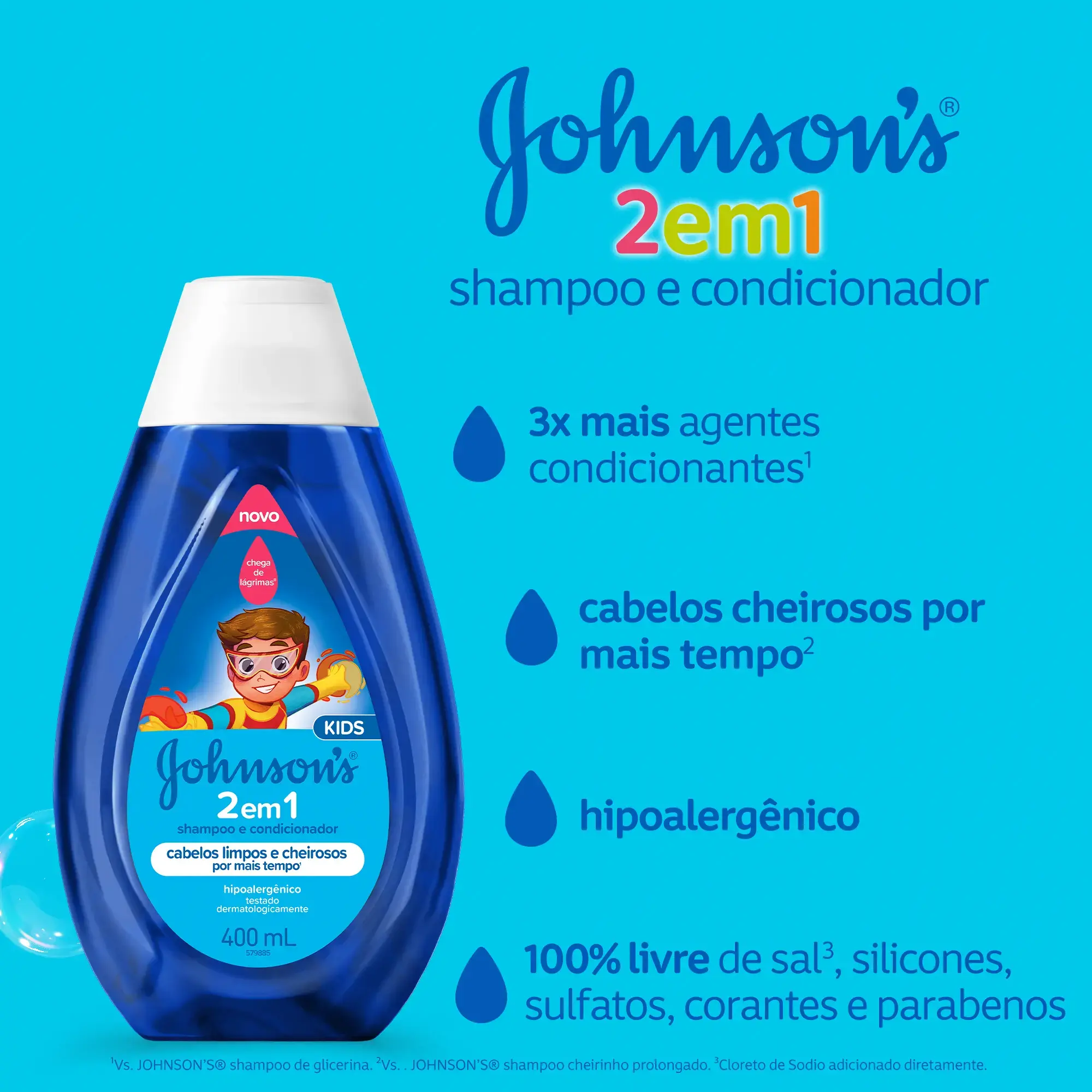 2 em 1 Shampoo e Condicionador Infantil JOHNSON’S® 400ml