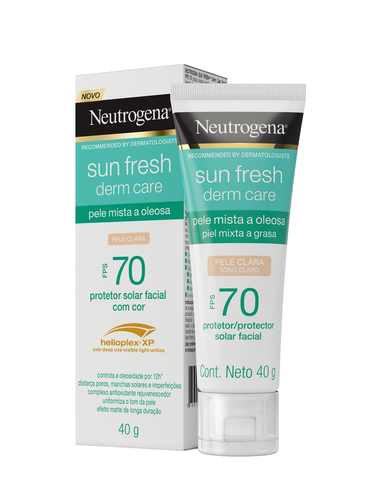 NEUTROGENA SUN FRESH® Derm Care FPS70 com cor pele clara