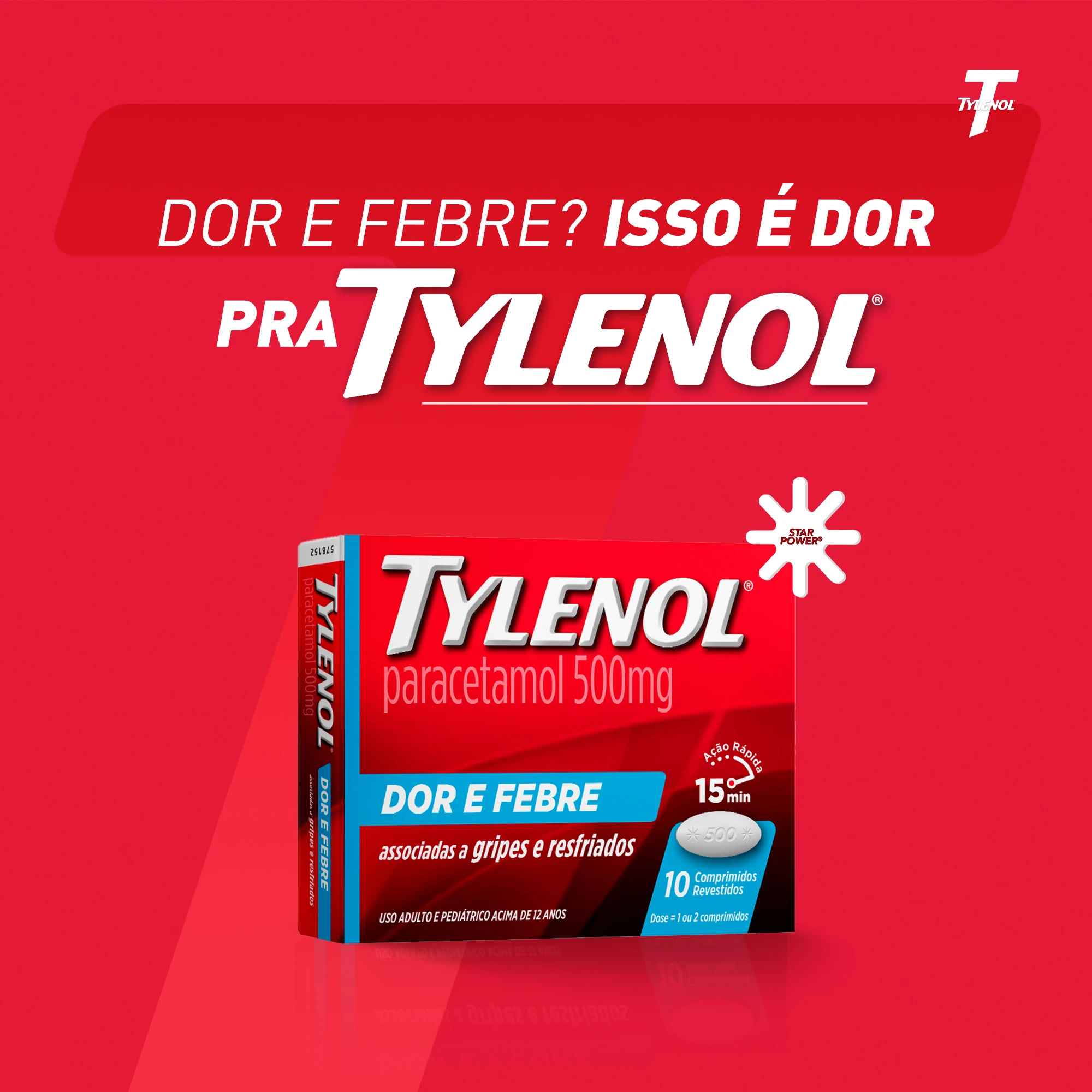 Tylenol dor e febre 10cps