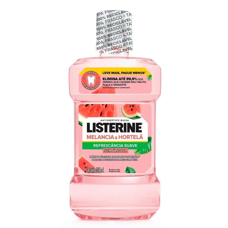 LISTERINE® MELANCIA E HORTELÃ Refrescância Suave Sem Álcool