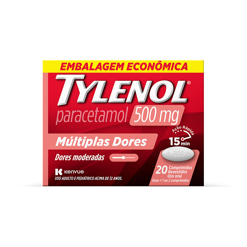 TYLENOL® MÚLTIPLAS DORES MODERADAS 500mg img hero