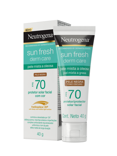 NEUTROGENA SUN FRESH® Derm Care FPS70 com cor pele negra