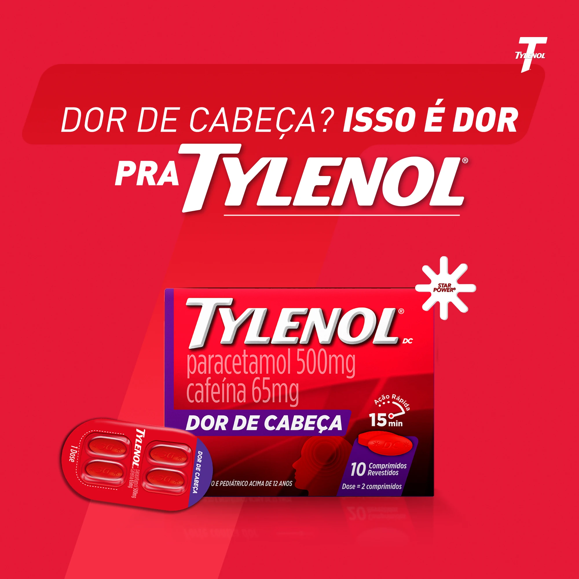 Tylenol dor de cabeça 10cps