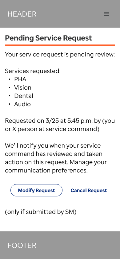 Service Request Record - Pre-approval