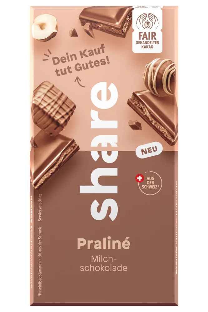 Bild des Produkts Schokoladentafel Milchpraliné 100g
