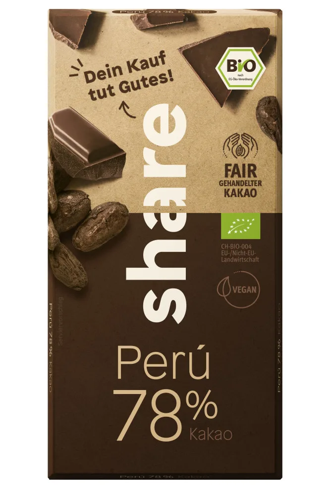 Bild des Produkts Bio Schokoladentafel Edelbitter Peru (78% Kakao)