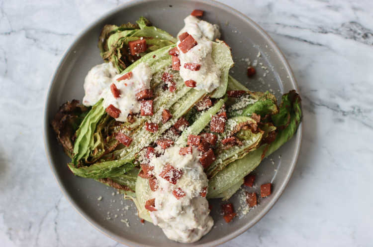 Grilled Baby Gem with Caesar Dressing