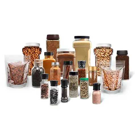 Picture of ofi offerings, from spices to nuts, chocolate, coffee and dairy