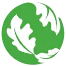 white leafs wrapping around green earth