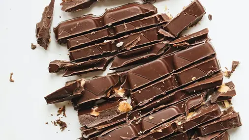 Chocolate cut into pieces