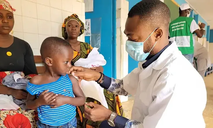 A child getting medical examination