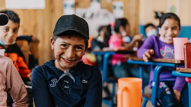 Children at school smiling boy