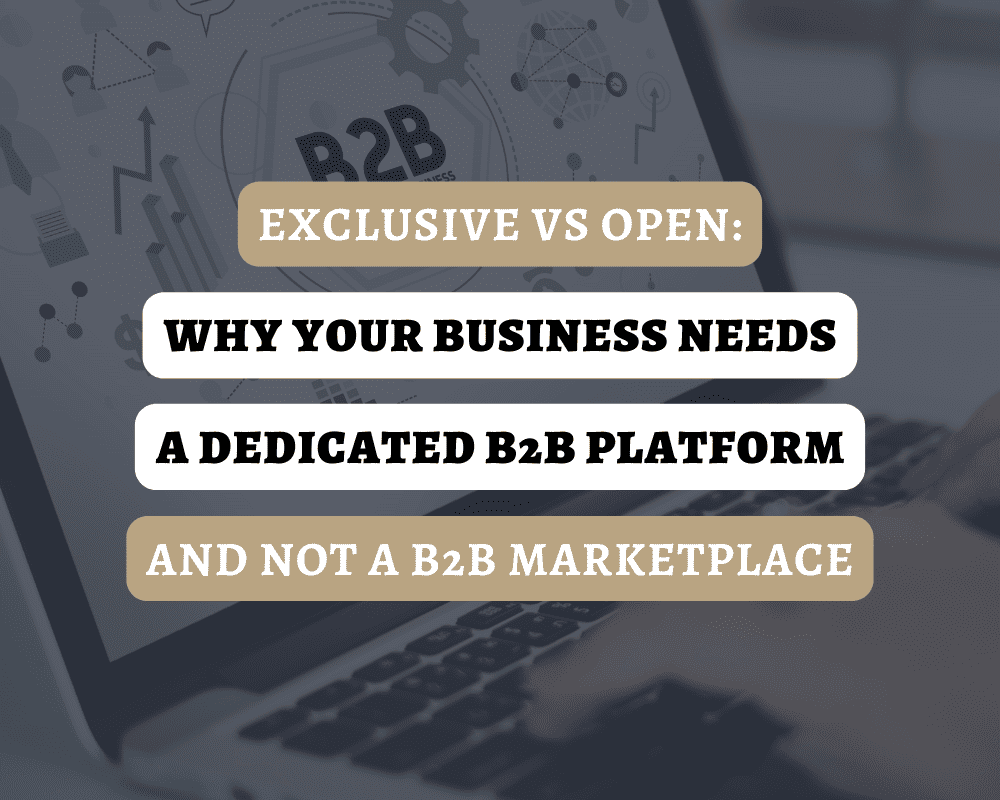 Why Your Business Needs a Dedicated B2B Platform and Not a B2B Marketplace