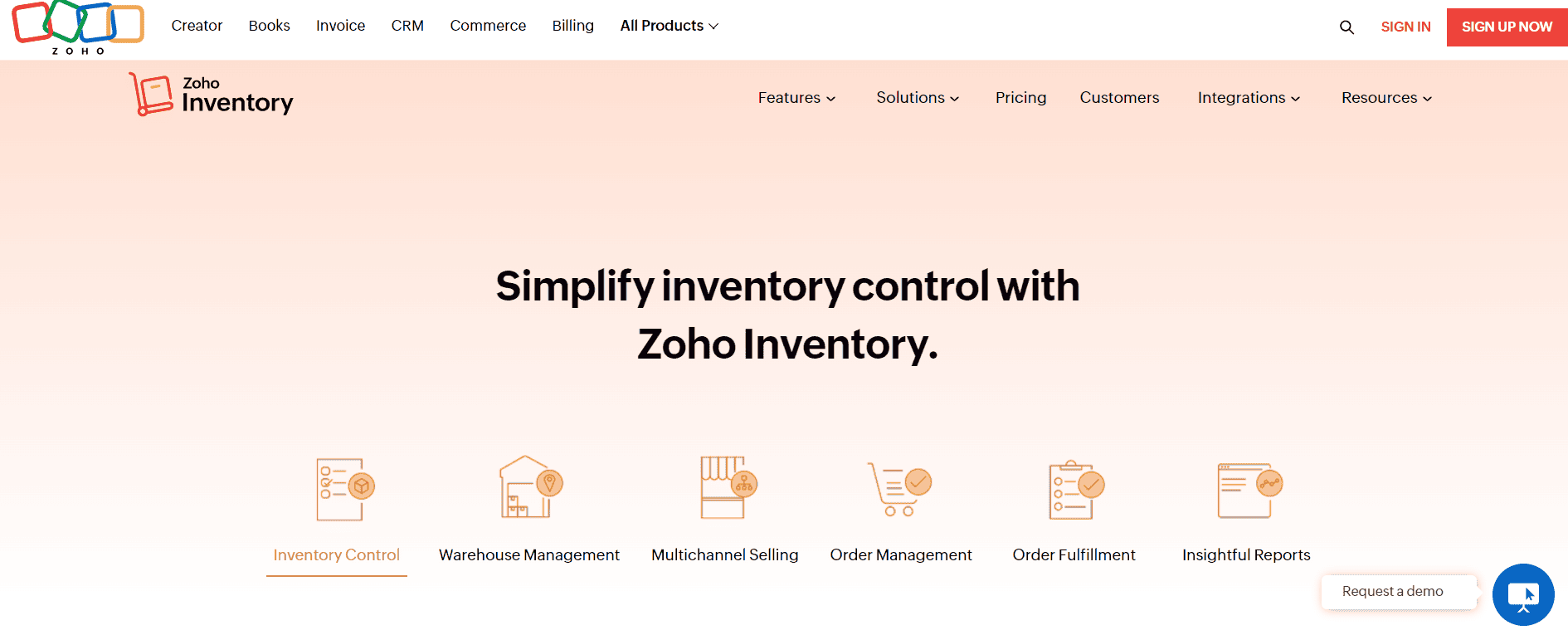 Zoho warehouse inventory management system