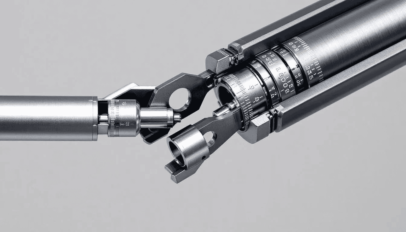 The image shows a telescoping pick stick mechanism being demonstrated, fully extended to reach high shelves in a warehouse. This ergonomic tool is designed to enhance efficiency in order fulfillment by allowing warehouse staff to easily access multiple items without straining or risking injury.