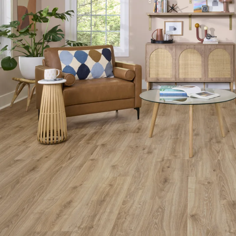 Modern sitting room with laminate flooring