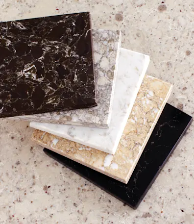 A variety of granite countertop samples