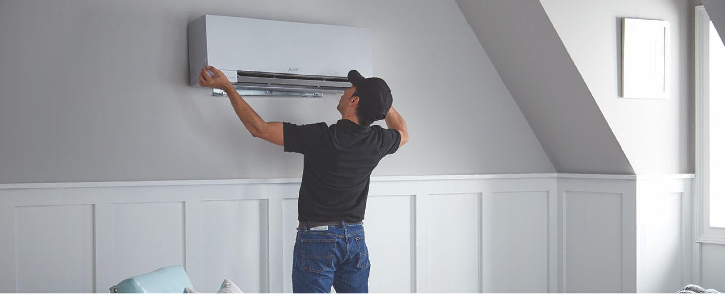 Mitsubishi Ductless Mini Split Air Conditioning At The Home