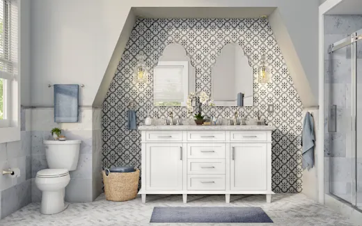 A modern bathroom with fine finishes