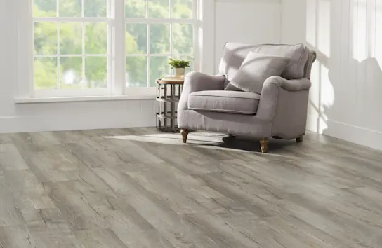 Sunroom with vinyl plank flooring