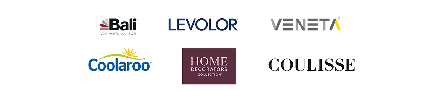 Blinds install brands; excluding Kirsch and Bali Designer series