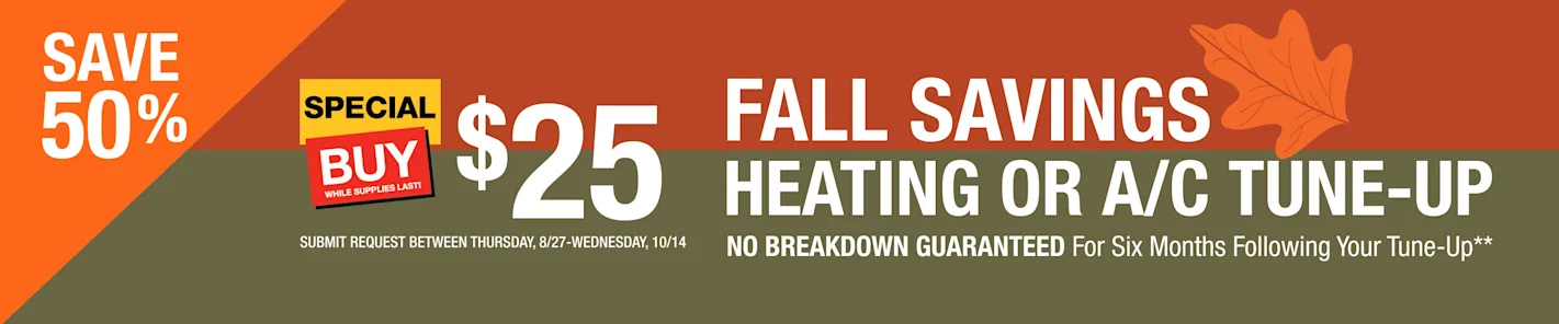Fall Savings $25 HVAC Tune-Up banner