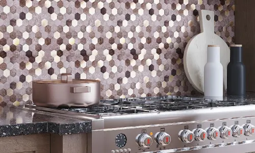 Mosaic Tile kitchen back splash installation 