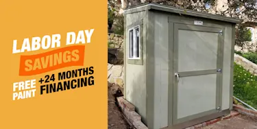 Shed Installation Free Paint + 24 Month Financing + 5% Off On Select Installed Sheds and Garages article promo